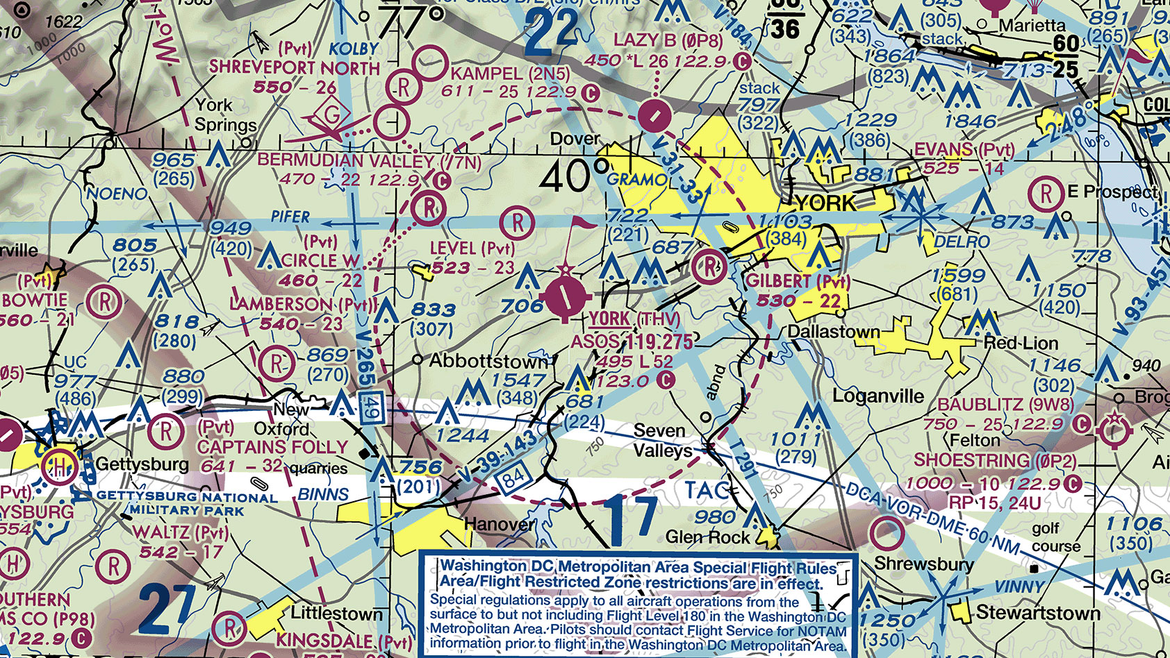 Identify the airspace over York Airport.