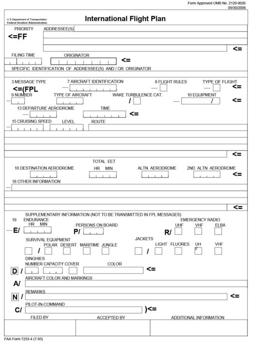 How to file VFR Flight Plans using the new ICAO format : Flight ...