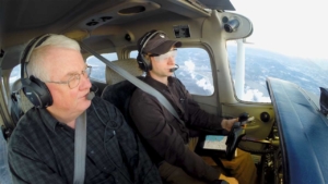 Safety pilot monitoring while pilot flied wearing a view limiting device.